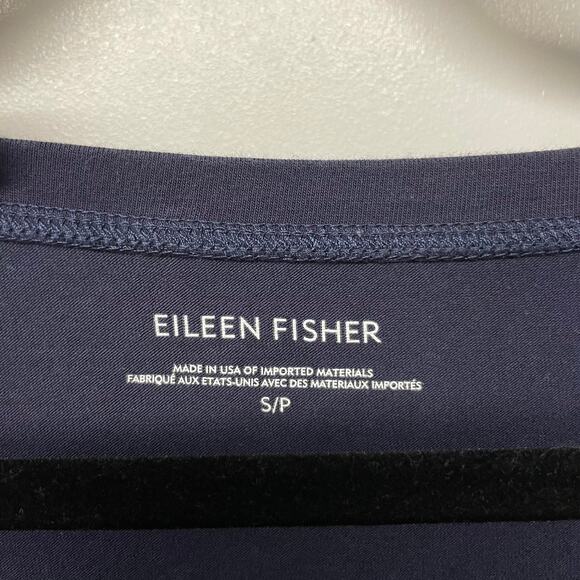 Eileen Fisher Women Navy Blue Cap Sleeve Tunic T-Shirt Dress Size Small Hi-Low - Picture 5 of 8